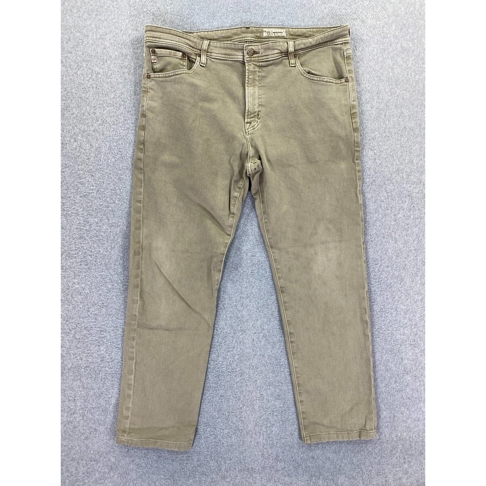 AG Adriano Goldschmied Pants Mens 38x33 Green Tellis Chino Modern Slim 5 Pocket